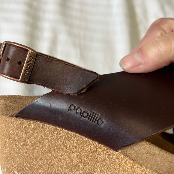 Birkenstock Papillio Samira Leather Wedge Sandals Brown size 40 - Picture 8 of 12